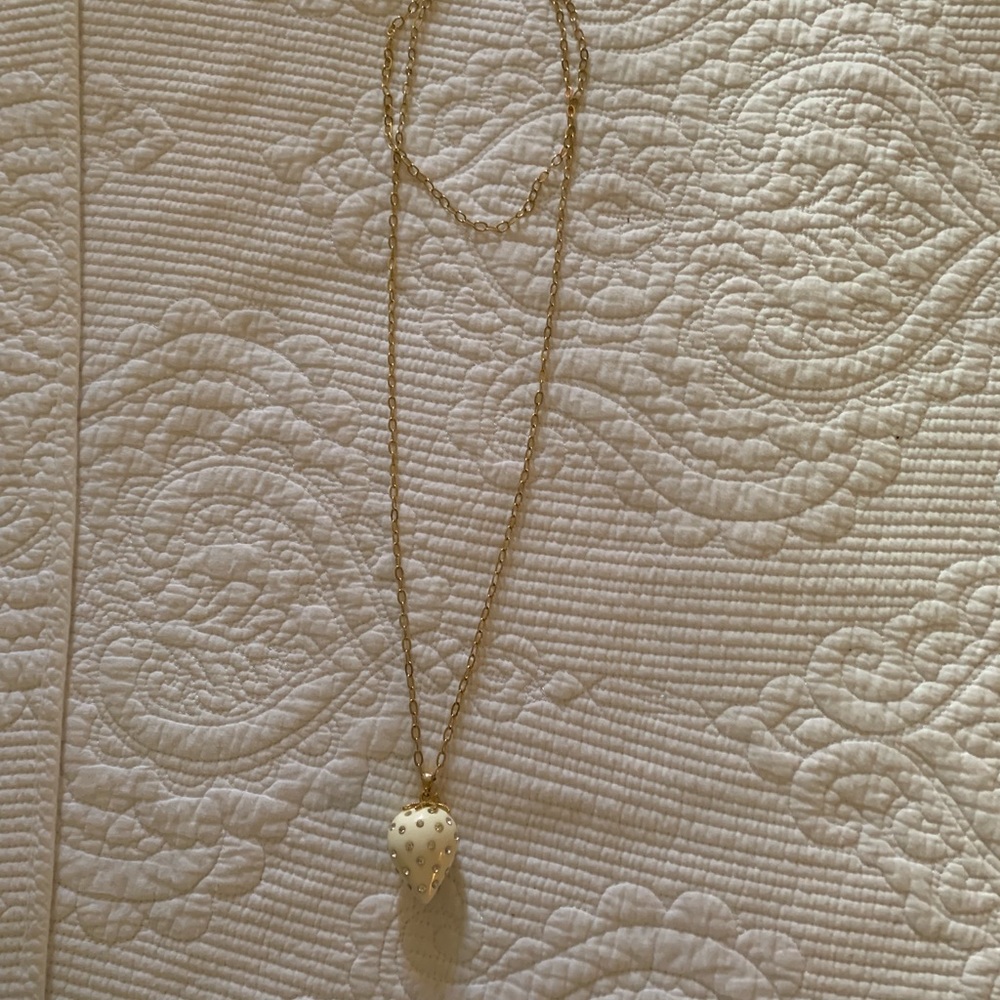 Kennedy jay large strawberry pedant necklace
